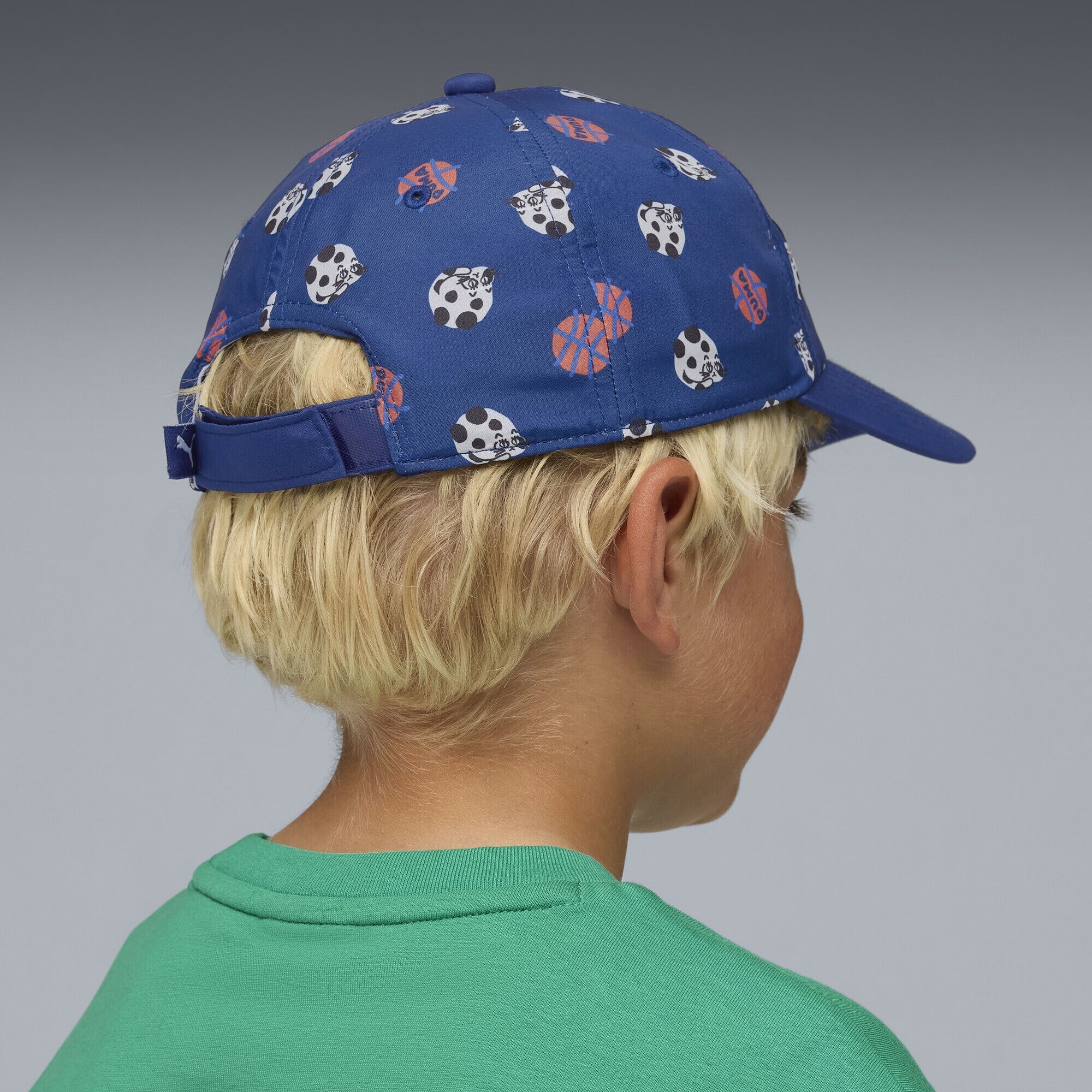 Flex Cap PUMA "Essentials Dad Cap Kinder", Jungen, Gr. Jugendlicher, blau jewel aop, Futter: 100% Polyester, Caps
