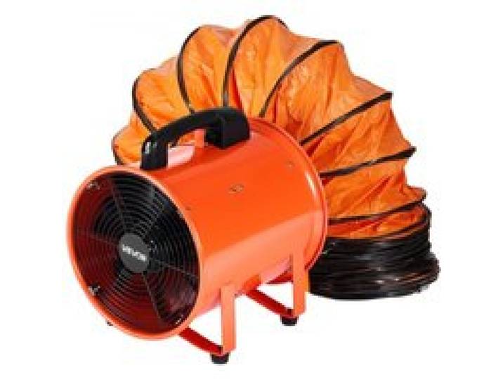 VEVOR Bauventilator 221-W-AC-Motor Baugebläse 2830 U/min Baulüfter Gebläse 1720 CFM (2922 m3/h) Axiallüfter 10 m Schlauch Axialgebläse 79 dB Geräuschpegel Industrielüfter IP44