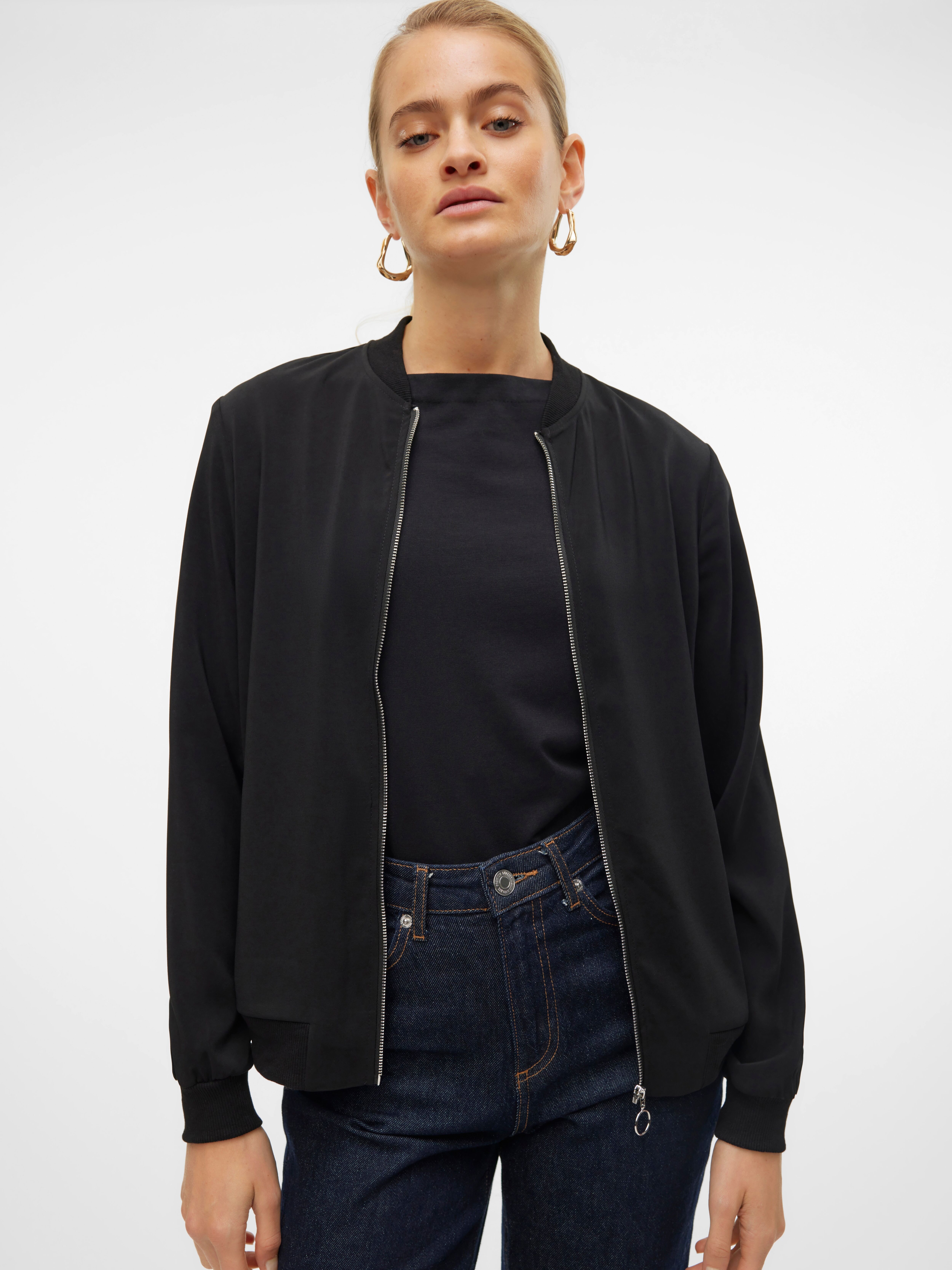 Vero Moda "VMCOCO L/S BOMBER NOOS" Materialmix schwarz M
