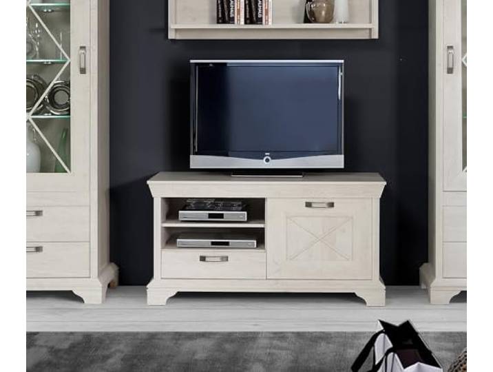 möbelando TV-Board >Kashmir< in weiß,beige - 122,7x66,6x48,2cm (BxHxT)