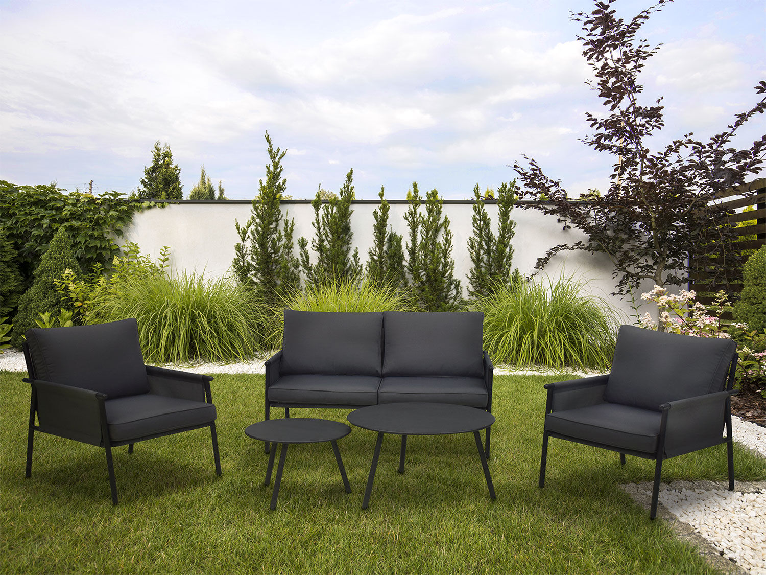 QUADRATO OUTDOOR Loungeset »Textilen«, 5-teilig, aus witterungsbeständigen Material