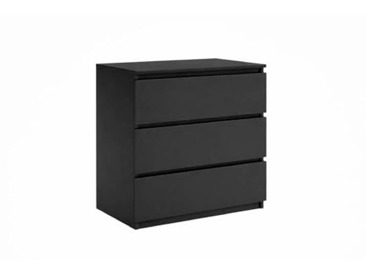 EMIX24.DE Kommode Sideboard Schwarz 3 Schubladen Anrichte 70 Holz Möbel Schubladenschrank 70 x 76 x 35 cm
