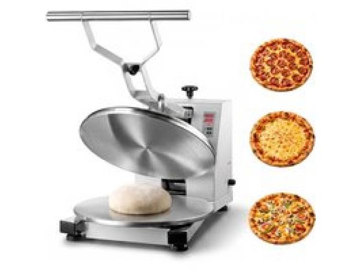 VEVOR Presse à Pizza Professionnelle, Formeuse à Pizza Capacité 18 pouces, pour Pizzeria Boulangerie Restauration, Épaisseur et Température Réglables, Presse à Pâton avec Platine en Fonte d'Aluminium