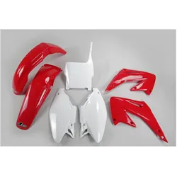 UFO, Motorrad Zubehör, UFO-Kunststoffset für Honda CR 125/250 '04-'07, Originalfarbe (Rot/Weiss)