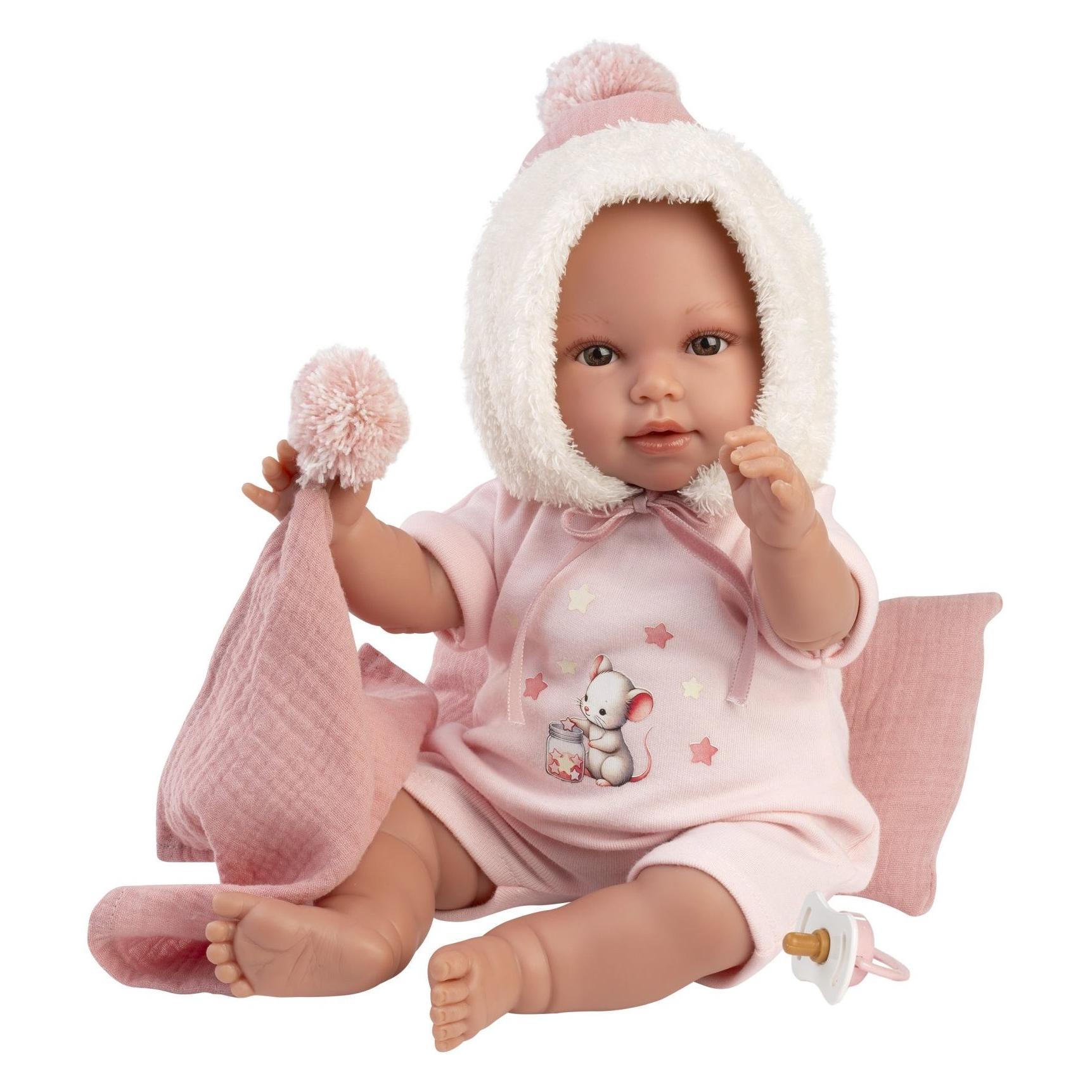 Llorens 63802 NEUGEBORENE - realistische Babypuppe mit Geräuschen und weichem Stoffkörper - 38 cm (4-63802)