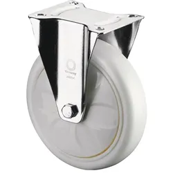 BS Rollen, Möbelrollen, Bockrolle Rad-Ø 150 mm Tragfähigkeit 600 kg Kunststoff Platte L138xB110 mm Farbe Rolle weiss