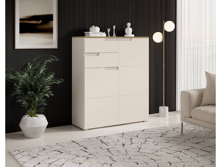 Buffet avec 2 tiroirs 100 x 119 x 40cm Beige/Cachemire