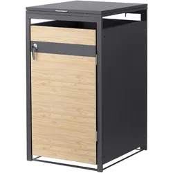 MÜLLTONNENBOX 1er Anthrazit-Holzoptik
