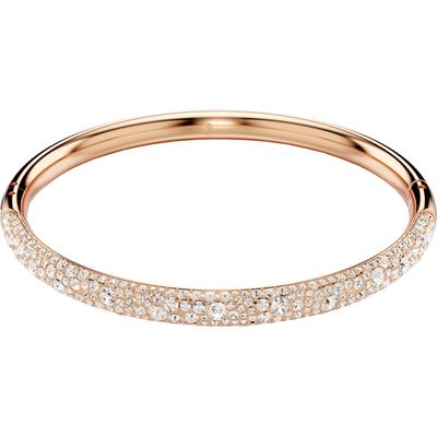 Armreif SWAROVSKI "Schmuck Geschenk Sublima Armreif" Gr. M, rosa (roségoldfarben, kristallweiß, kristallweiß), Armbänder, Damen, M, Metall, Armreif, mit Swarovski Kristall