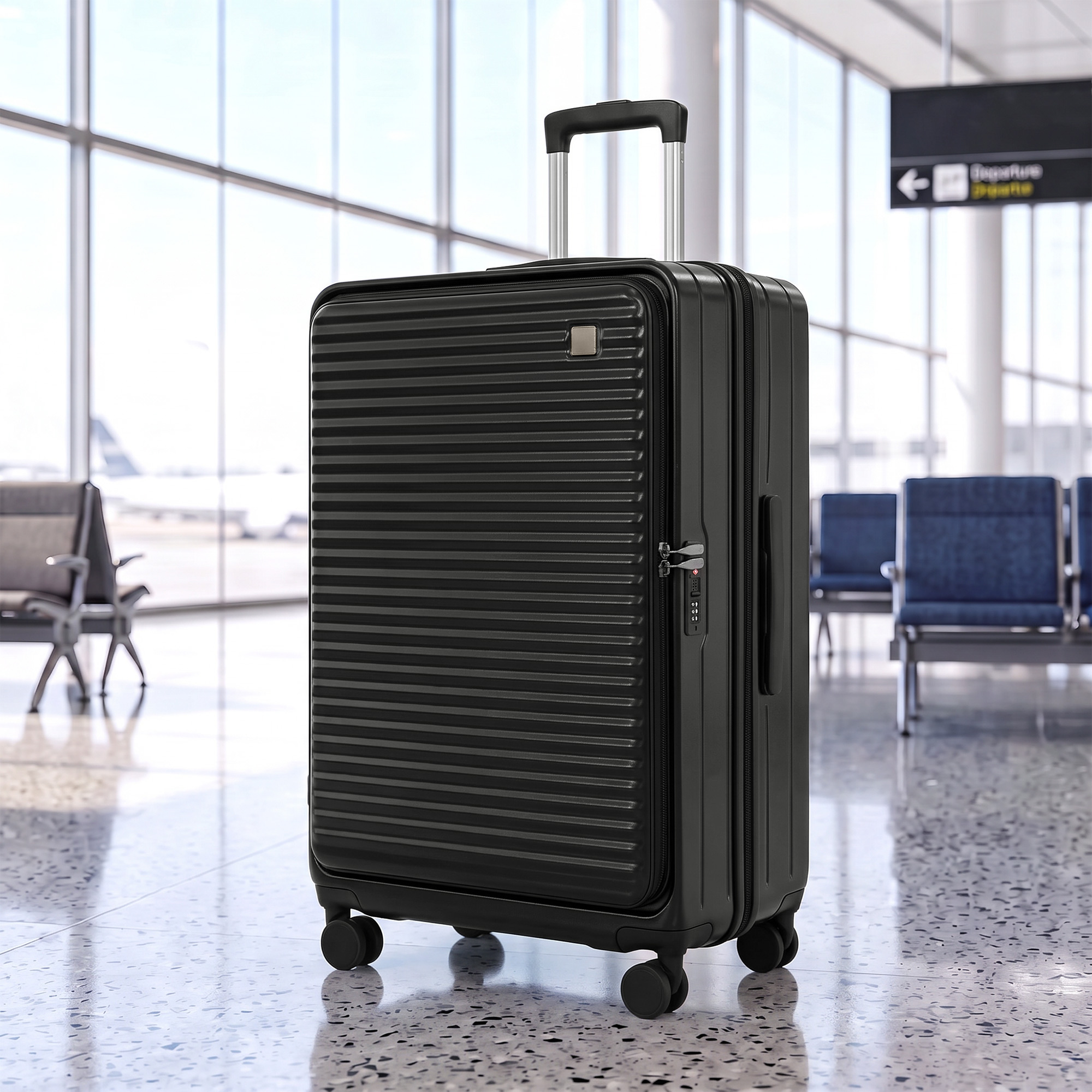 Homcom Valigia Rigida Grande 116L, Bagaglio Espandibile con 4 Ruote, Borsa Bagnato/Asciutto, 50x33x77 cm, Nero   Aosom Italy