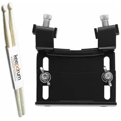 Dixon PA-BDPM Bass Drum Riser 18-20 mit Drumsticks, Schlagzeug Zubehör, Schwarz