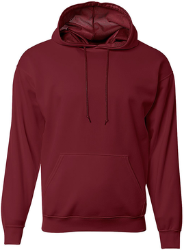 A4 AIN4279 Adult Sprint Fleece Hoodie in Maroon size Medium N4279