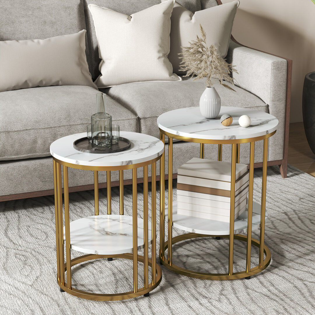 Fairmont Park Round Side Table White 55cm H X 45cm W X 45cm D