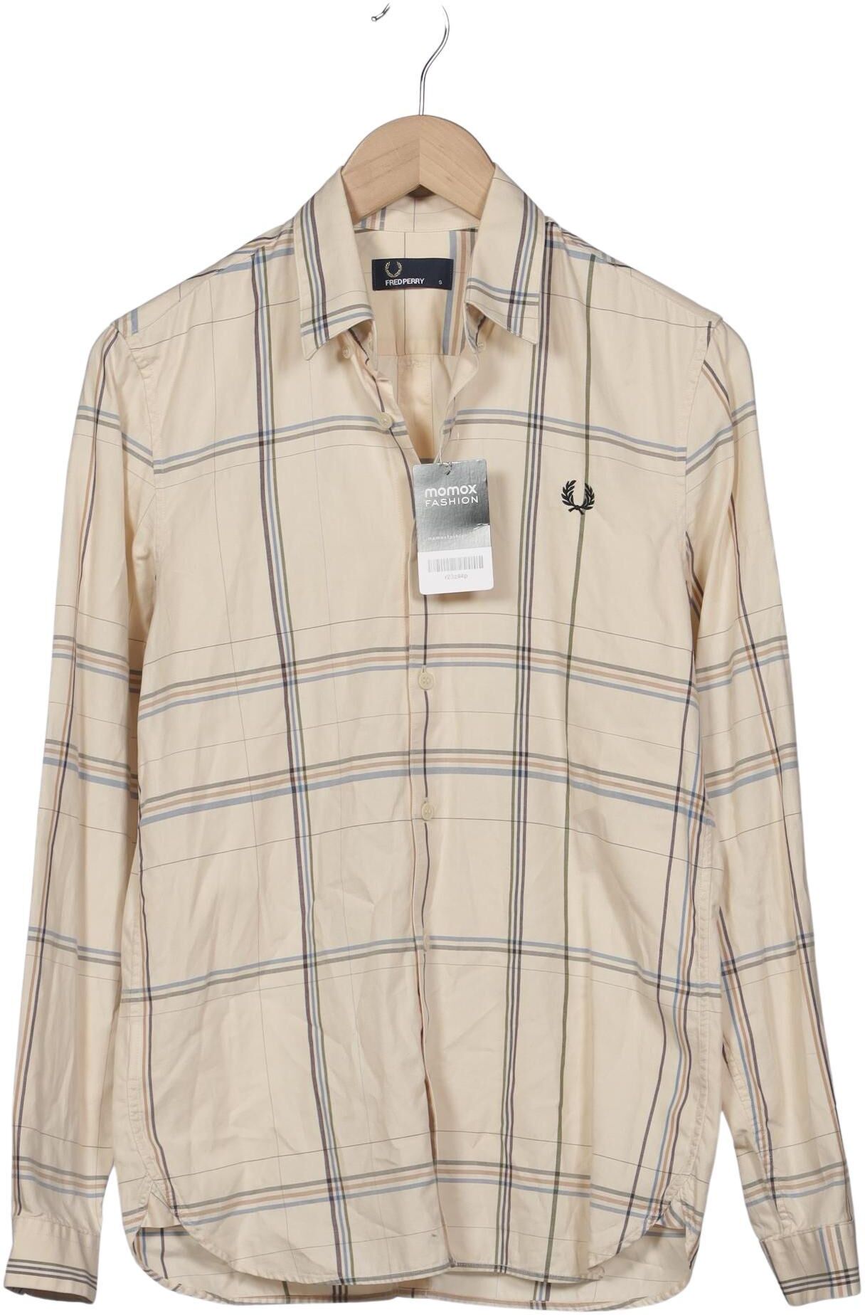 Fred Perry Herren Hemd, Beige, Gr. S, Baumwolle - Second Hand