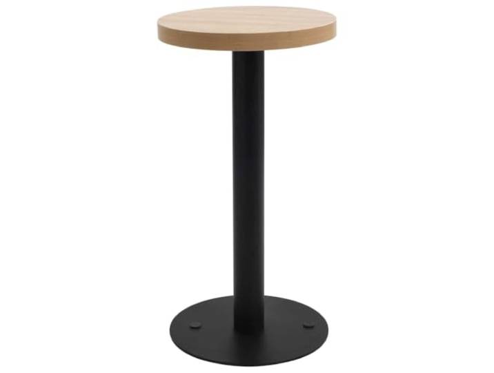 HEFZGDB Eleganter Bistrotisch aus MDF mit Holzmaserung und Stahlgestell, ideal für Restaurant Cafe Bar Ambiente, einfach aufzubauen und zu reinigen, Tischplatte 40 cm, Farbe