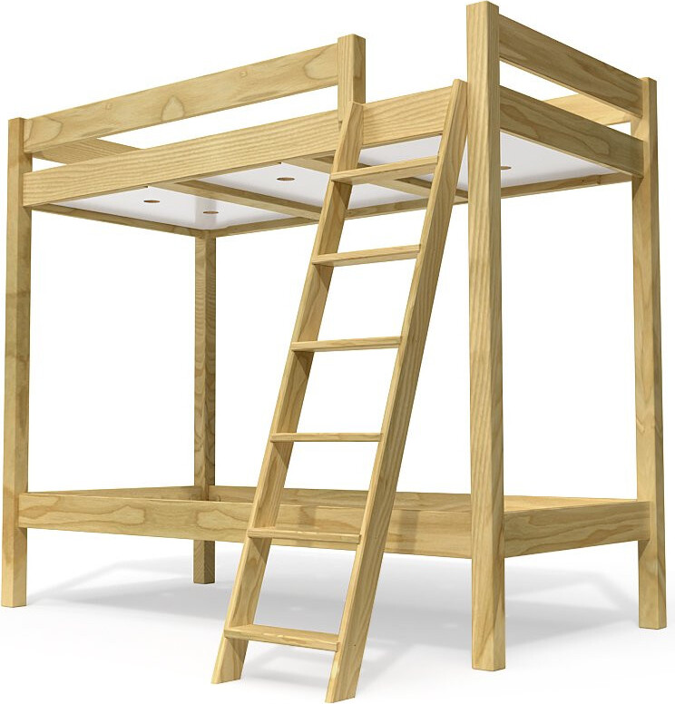 Etagenbett 2 Plätze 90x190 geneigte Skala Holz ABC - Honig