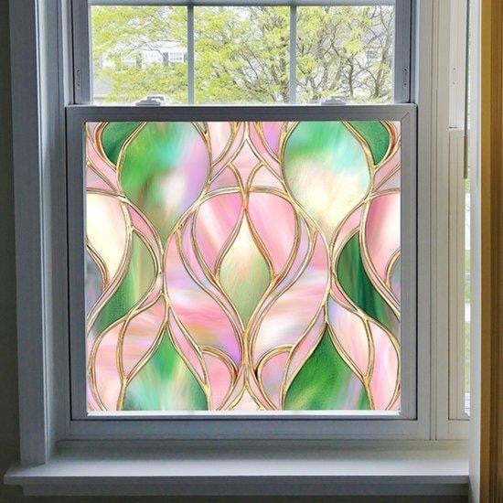 Kivora Raamfolie Regenboog - Statisch Hechtende Privacyfolie - 50 x 50 cm