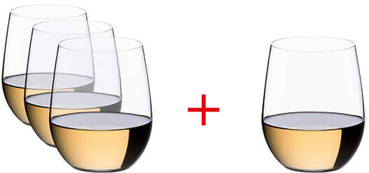 Riedel O Riesling / Sauvignon Blanc 4 For 3 Wine Glasses