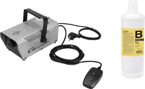 Eurolite N-10silber + B2D Basic Nebelmaschinen-Set inkl. Kabelfernbedienung, mit Füllstandsanzeige, inkl. Befestigungsbügel