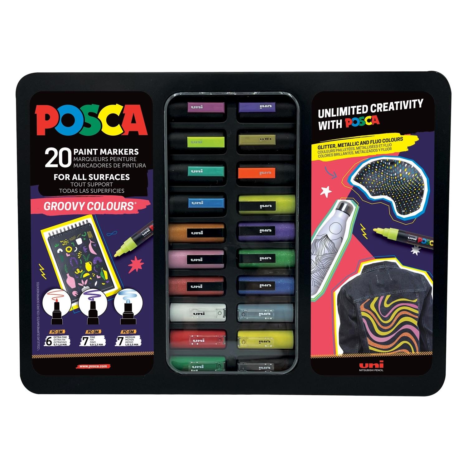 Uni-ball Marker Posca Groovy Colors (20x) (PC-TIN20META)