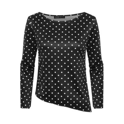 Langarmshirt CLOUD 5IVE "CLOUD 5IVE Asymetric Longsleeve", Damen, Gr. XXL, schwarz, weiß, 95% Polyester, 5% Elasthan, normal, Rundhals, Shirts Langarmshirt