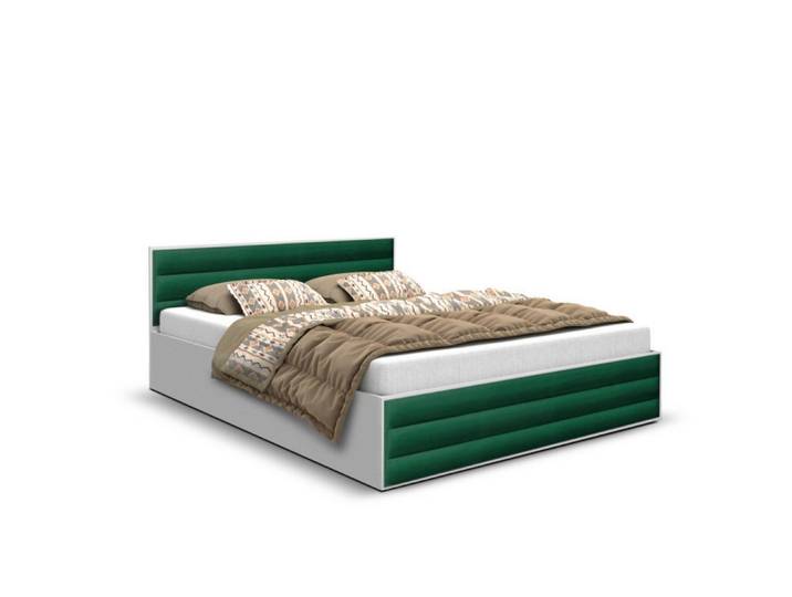 Sepro Meble Bett Grün Aldo3 Mit Dreifachen Paneelen Und Matratze 160x200 cm, 160x200 cm, Schlafzimmer, Betten