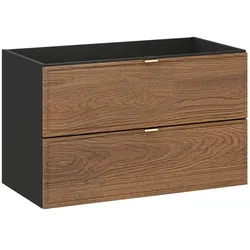 WASCHTISCHUNTERSCHRANK 80cm Elena Holz und Schwarz