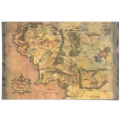 Poster REINDERS "Lord of the Rings - middle earth", beige (farbe bild(er): gelb), B:91,5cm H:61cm T:0,1cm, Bilder, Poster, Kinderzimmer - Gelb - 150 gr. Papier - Film & Fernsehen - 91,5x61 cm