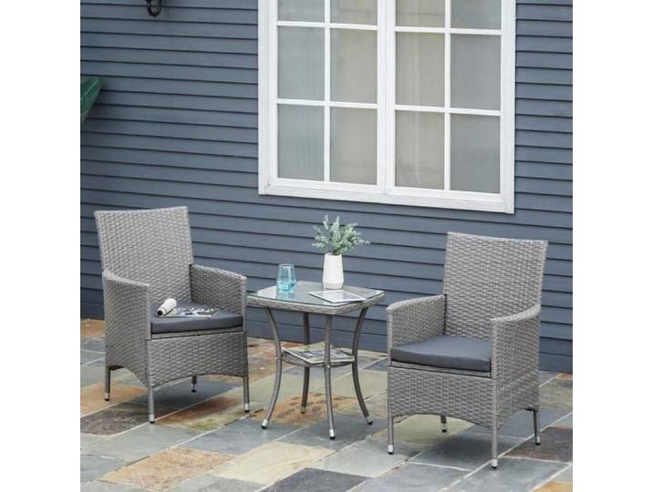 Ensemble de mobilier de jardin en rotin avec table d'appoint ensemble de mobilier de balcon 3 pièces 60 x 58 5 x 89 5 cm