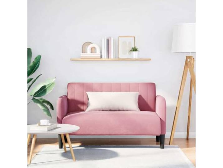 ZQQLVOO Zweisitzer-Sofa Rosa 109 cm Samt Schaumstoff-Feder-Kombination, Sperrholzrahmen, Stützende Beine, Modernes Design