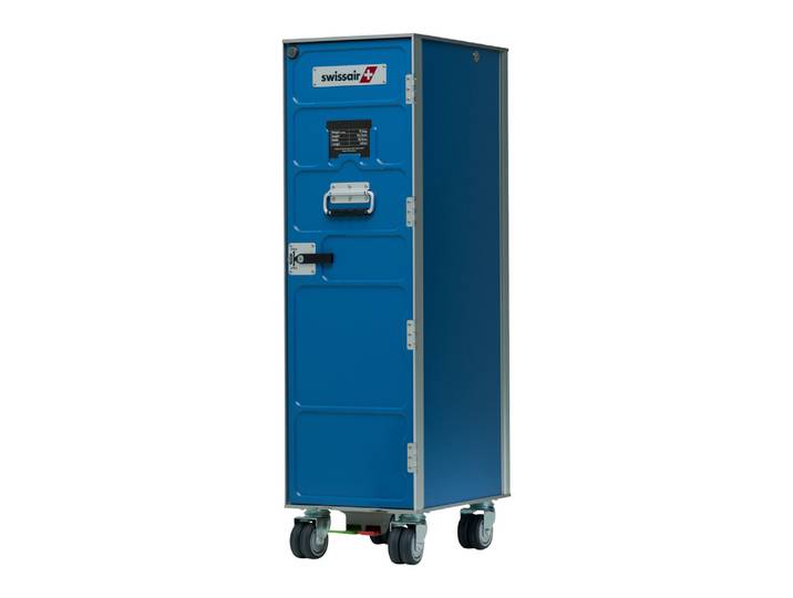 Airline Trolley Swissair, Aviatik-shop, blau, Aluminium