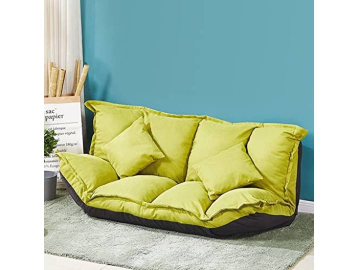 SaryEdge Schlafsofa mit Wipp/Sofa, modern, 5 verstellbare Neigungspositionen, Futon, Schlafsofa, Boden-Stil, zum Sitzen, Schlafen, Nickerchen, Grün