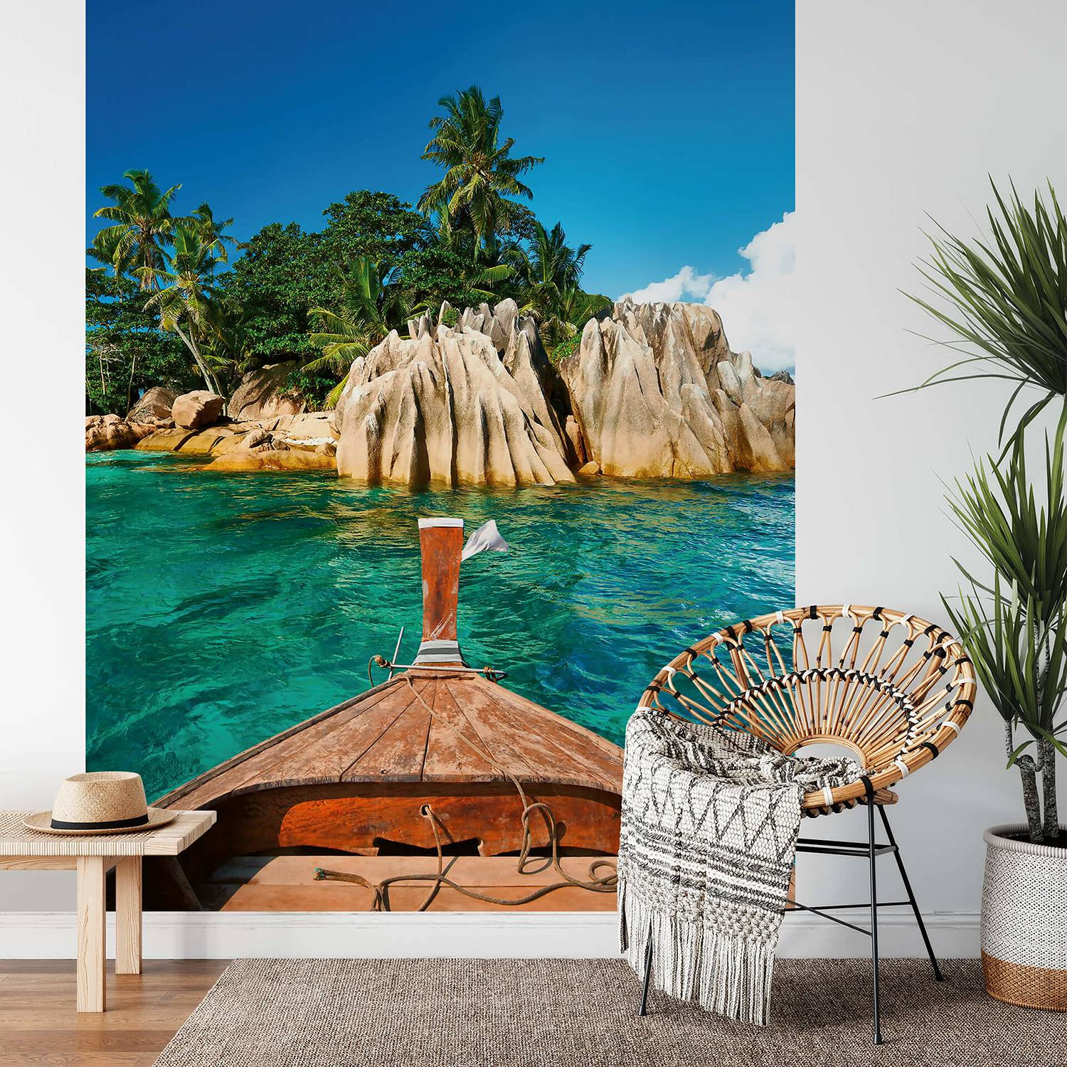 home24 Fotobehang St.Pierre Island Seychelles Multicolour 1 x 2 m