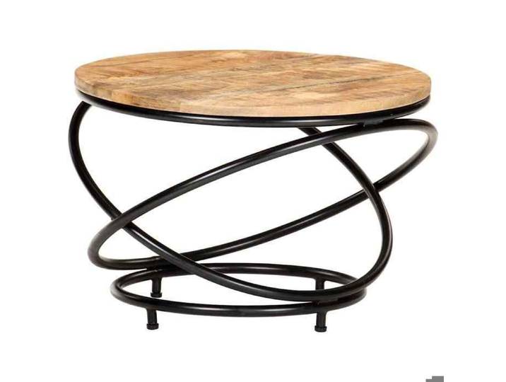 Table basse Noir 60x60x40 cm Bois massif de manguier brut - Cadre durable - design élégant(7272)