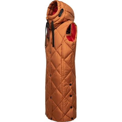 Steppweste NAVAHOO "Schnuckel", Damen, Gr. M (38), braun (zimt), Oberstoff: 100% Polyester. Futter: 100% Polyester. Wattierung: 100% Polyester, lässig geschnitten ca. Mitte Wade, hoch geschlossener Ausschnitt, Westen Steppweste, warme Damen...