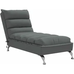 vidaXL Massage-Chaiselongue mit Kissen Dunkelgrau Stoff