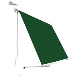 WASABI Markise Balkon 200 x 245cm Polyester-Rollplanen, Handkurbel, Decken- und Wandhalterung - Geländer Verankerung - Grün