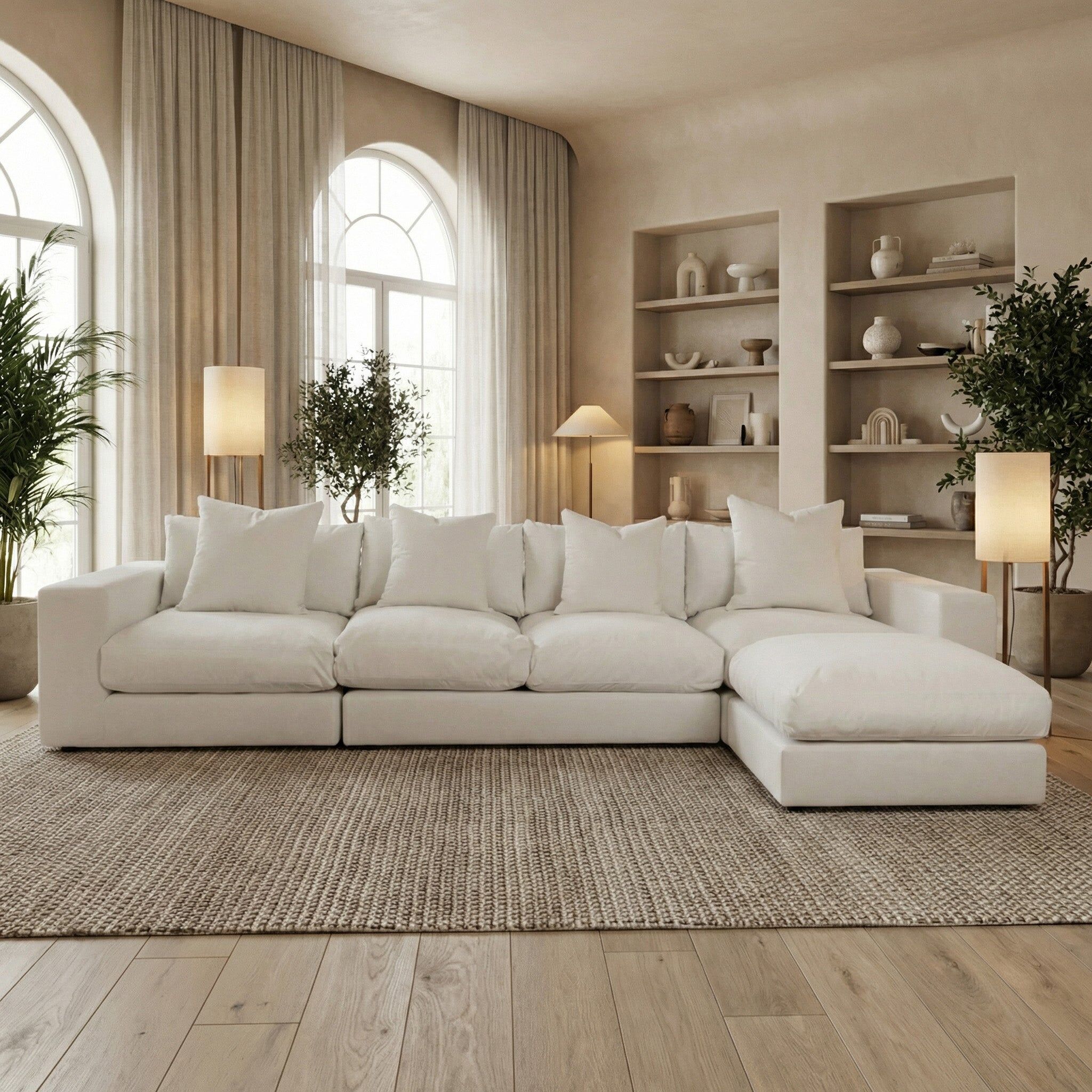 Sofa Style Hampshire Modular 4 Seat Sofa in Warm Grey