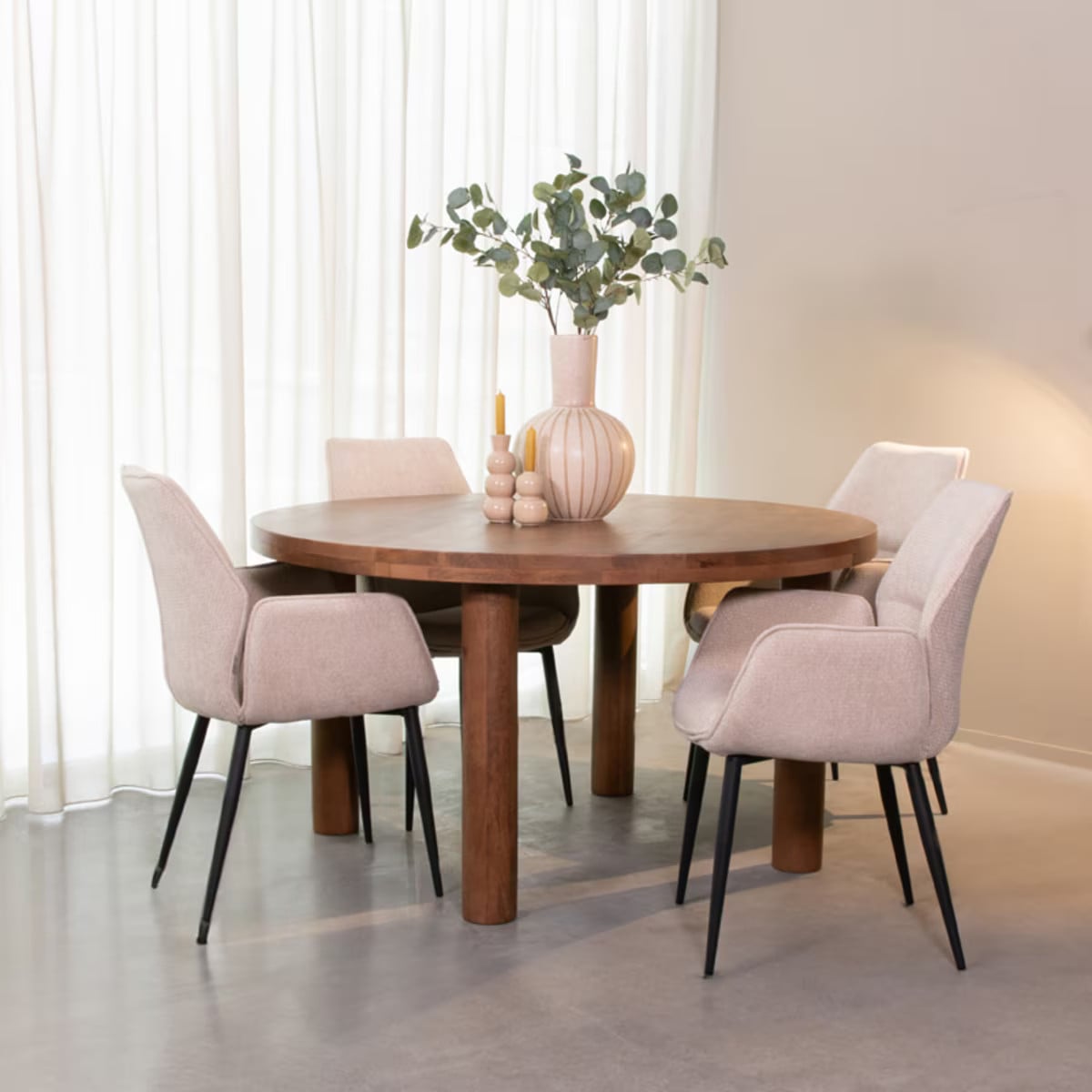 LABEL51 Ronde Eettafel Elly Mangohout - Naturel - Diameter: 140 cm