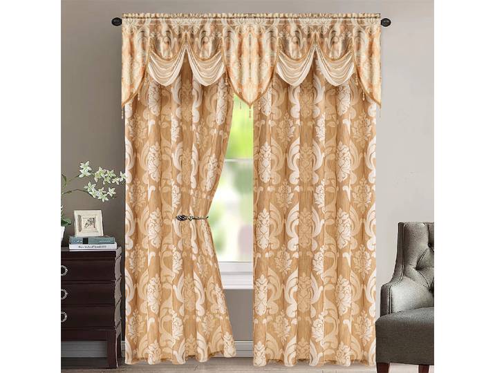 Ensemble de rideaux Jacquard intégrés européens, rideaux de luxe pour salon, prêt à faire une invitation, décoration d'intérieur