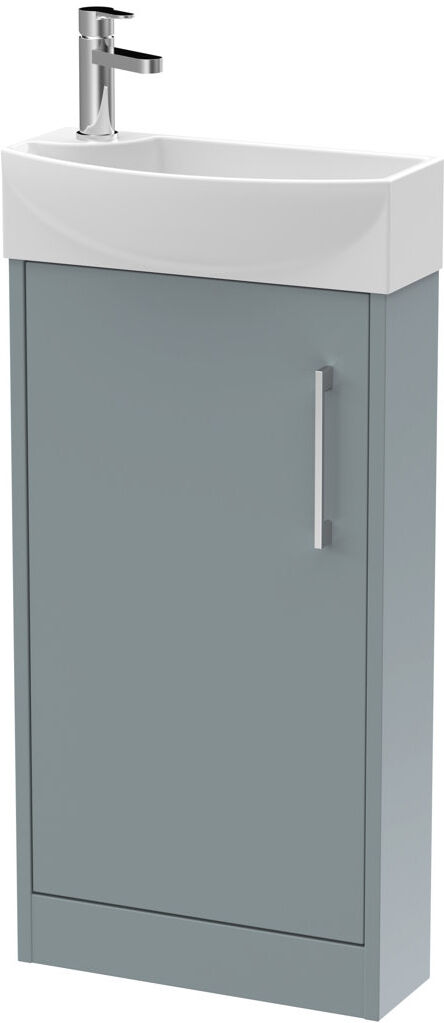Nuie Juno 450 mm Freestanding Cloakroom Vanity with Integrated Basin Coastal Grey 450mm W