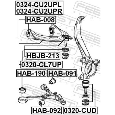 FEBEST Lenker, Radaufhängung 0324-CU2UPL vorne links für HONDA