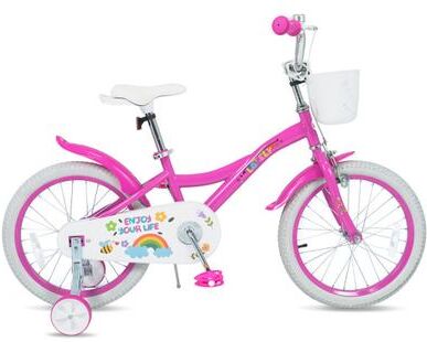 Costway 18 Inches Girls Bike for 4-8 Years Old with Basket - Spring Party, Pink