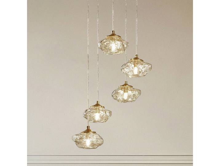 Piatra 5 Cluster Suspension Ambre/Laiton - Lindby - Salon / séjour - Moderne - Verre - Multi-ampoules