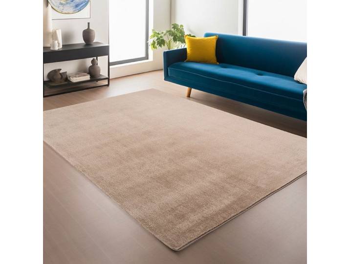 Tapis rond doux et moelleux à poils courts - NAZAR RUGS - ALBA - Beige - D 200 cm