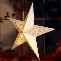 LED X-MAS Decken Hänge Stern Weihnachts Lampe Fenster Deko weiß Schnee Flocke