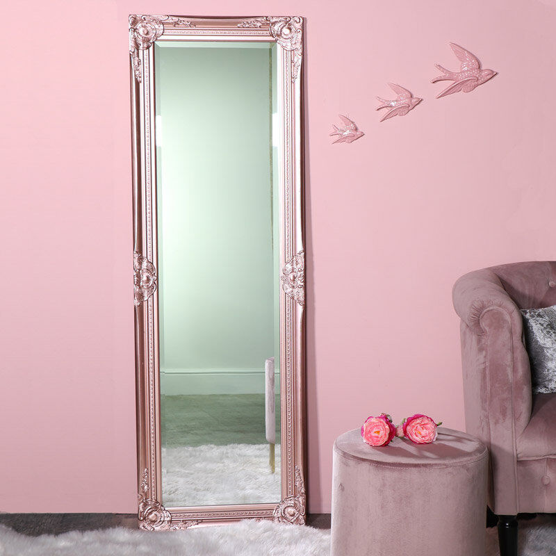 Rosdorf Park Alonso Flat Leaning Full Length Mirror Rose Gold 142cm H x 47cm W