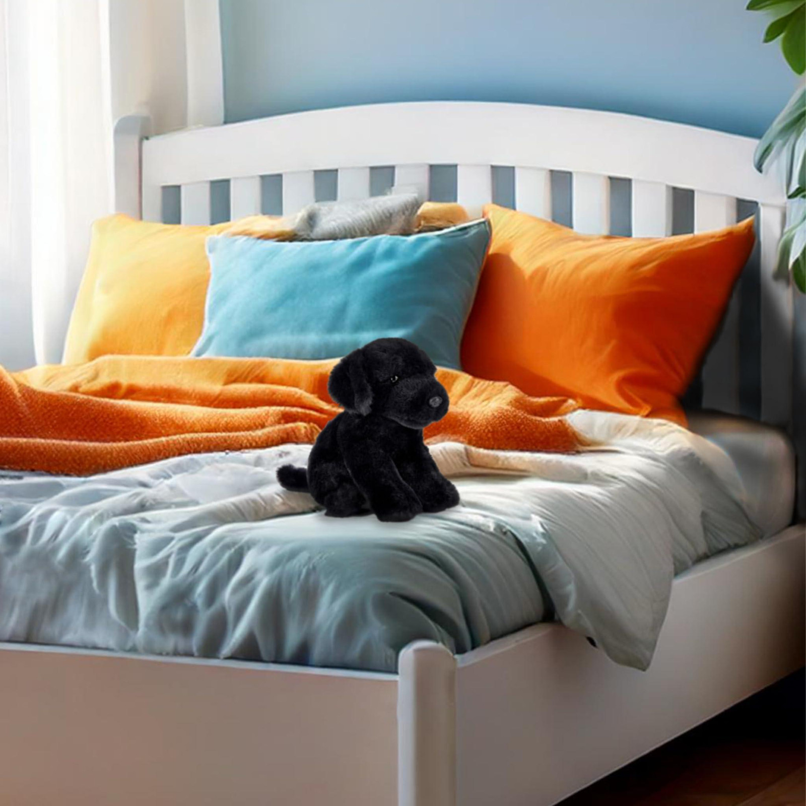 Zwarte Labrador pluche knuffelhond voor kinderen, 20 cm