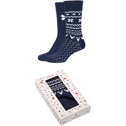 2er Pack s.Oliver Originals Baumwolle X-Mas Socken in Geschenkbox 5790 - insignia blue 41-46