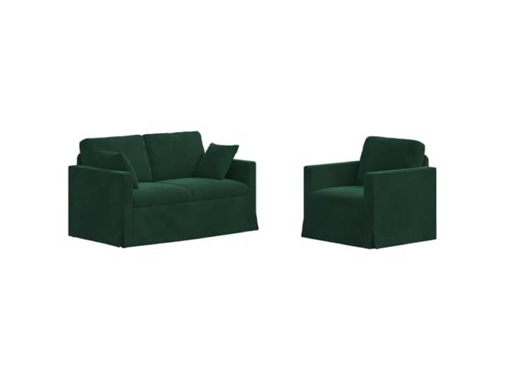 IBUQDDV Sofa Set 2 STK. Dunkelgrün Samt, Modulares Sofa mit Metallrahmen Samttextur, schwarzer Rahmen, Schaumstofffüllung, modulares Design, kompakte Füße, Innenbereich, leicht umstellbar